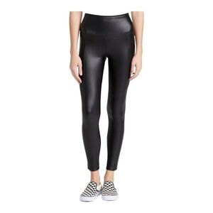 NEW Yummie Faux Leather Leggings Stretch & Shine Shaping High Waist Black Small